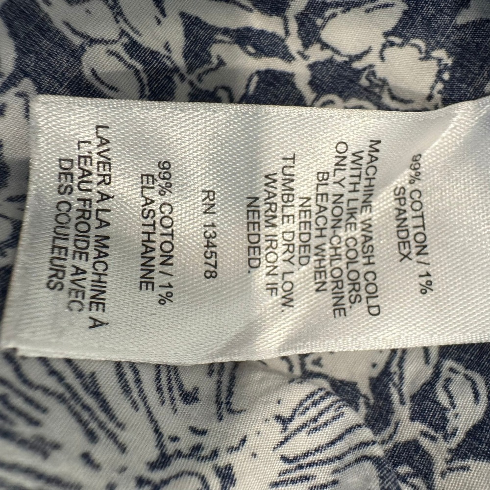 Vineyard Vines Navy Blue White Floral Cotton Elastic Waist Pull On Shorts L - Picture 4 of 7
